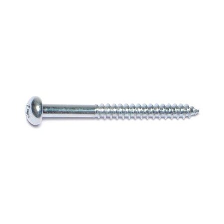 Midwest Fastener Wood Screw, #6, 1-1/2 in, Zinc Plated Steel Round Head Phillips Drive, 25 PK 76591